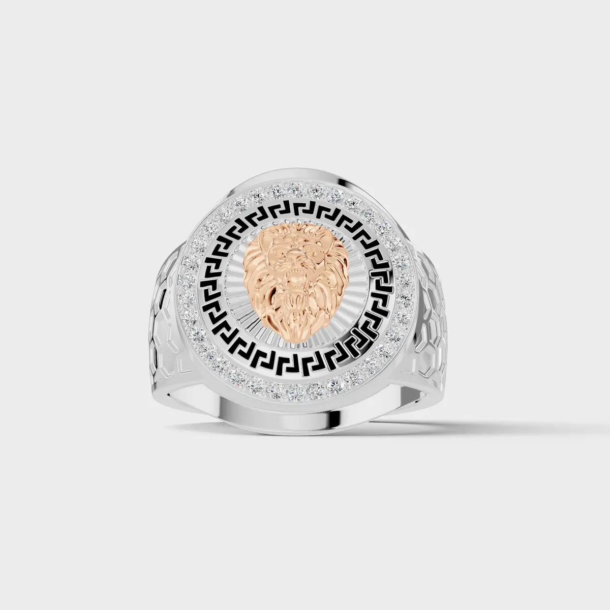 14kt Yellow solid Gold  And 925 Sterling Silver Gold Moissanite Diamond Bulky Lion Ring 14kt Yellow solid Gold  And 925 Sterling Silver Gold Moissanite Diamond Bulky Lion Ring 14kt Yellow solid Gold  